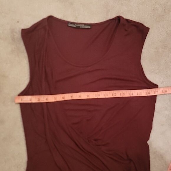 Allsaints dark red faux wrap dress sz 8 - Picture 3 of 9